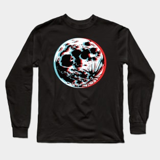 Full Moon Glitch Long Sleeve T-Shirt